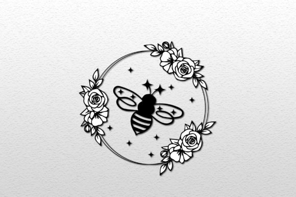 Bee Floral Flower Cute Wreath SVG