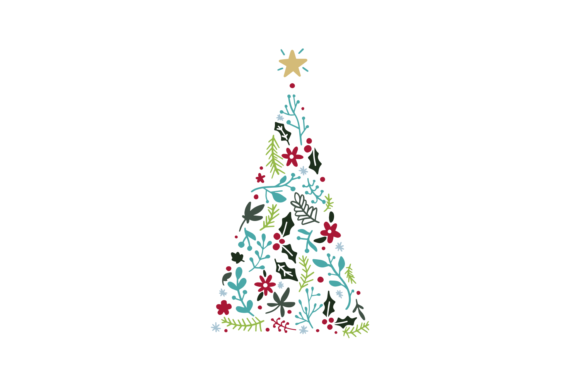 Christmas Tree and Floral Elements