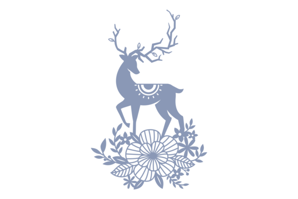 Deer Floral Silhouette