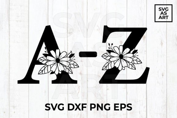 Floral Alphabet a to Z SVG Cut File