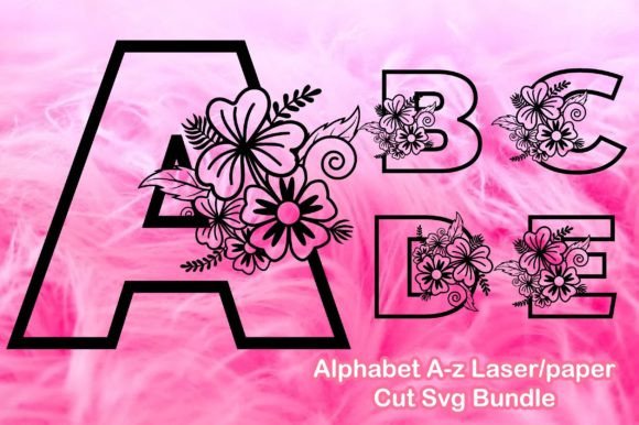 Floral Alphabet A-Z Paper Cut SVG Bundle