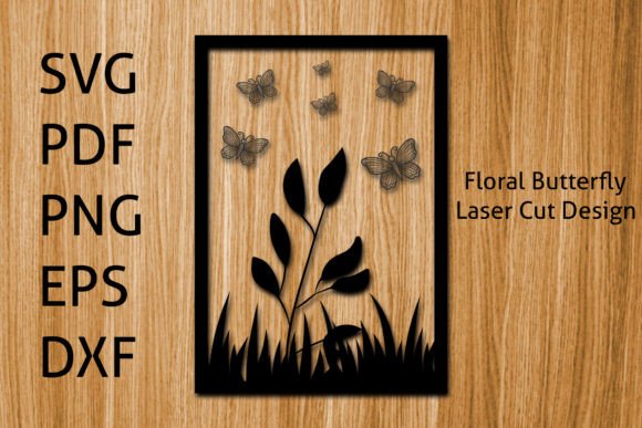 Floral Butterfly Laser Cut SVG Design