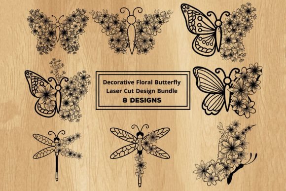 Floral Butterfly Paper Laser Cut Bundle