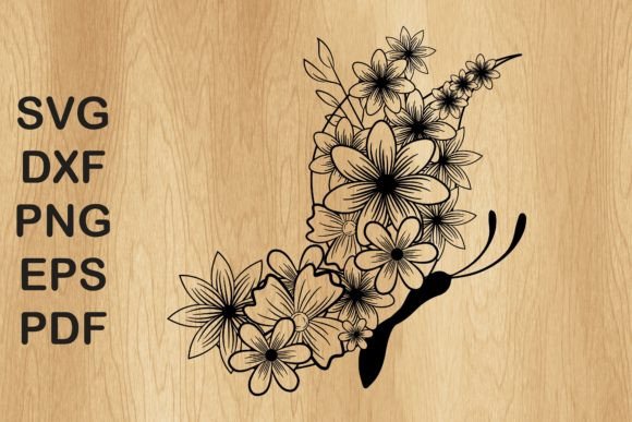 Floral Butterfly Paper Laser Cut SVG