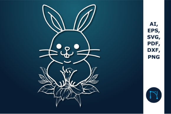Floral Easter Bunny Cut SVG for Cricut