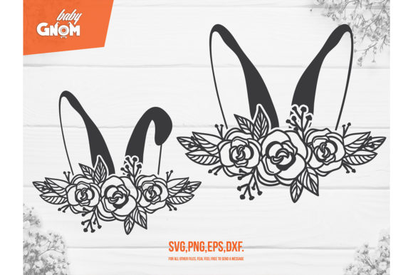 Floral Easter Rabbit Ears Bundle SVG, Ea