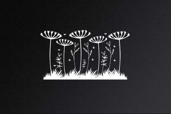 Floral Flower Garden with Grass Svg