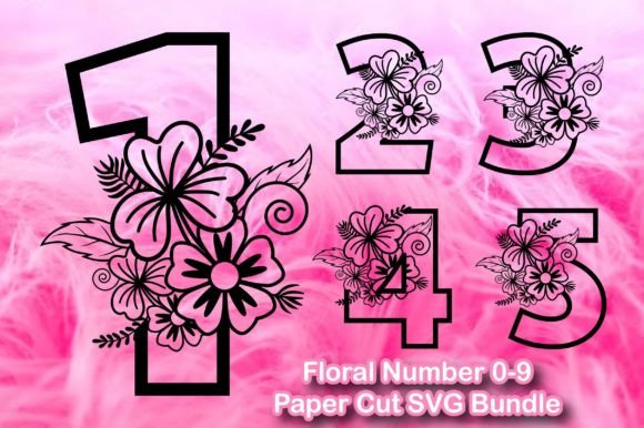 Floral Number 0–9 Paper Cut SVG Bundle