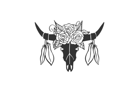 Floral Skull Bull