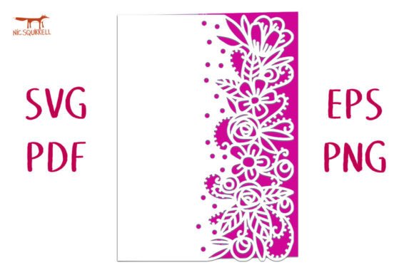 Forest Flowers Lace Edged Card SVG Cut