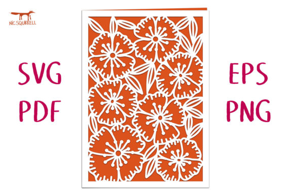 Freedom Flowers Greetings Card SVG Cut