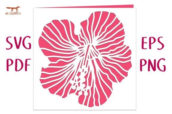 Hibiscus Flower Card SVG Cut File