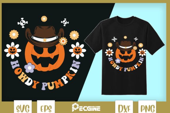 Howdy Pumpkin Floral Western Halloween