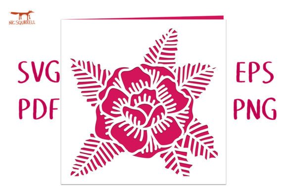 Late Rose Card SVG Cut File