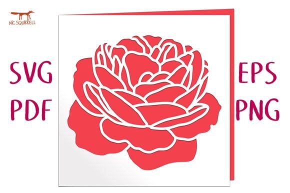 Papercut Rose Card SVG Cut File