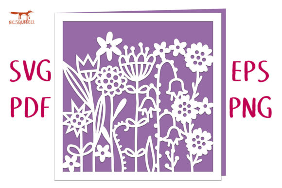 Riot of Flowers Card SVG Cut File