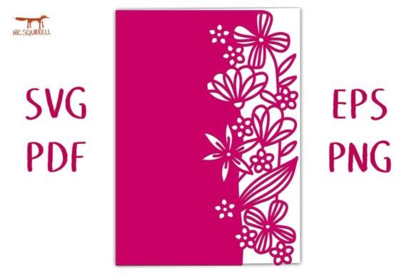 Summer Flower Garden Lace Edged Card SVG
